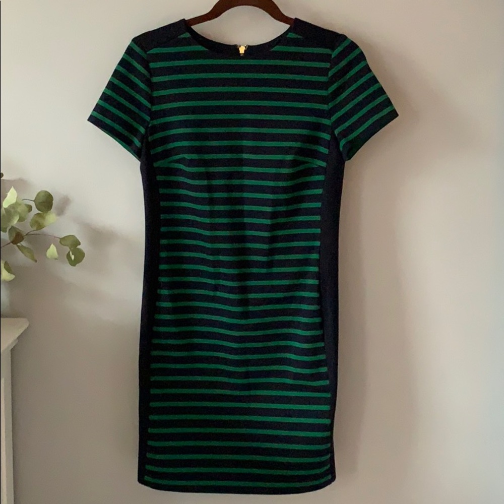 Michael Kors Navy dress with green stripes